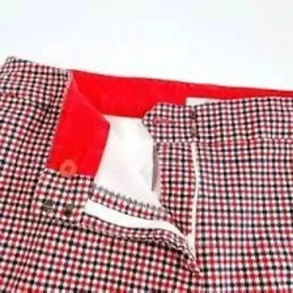 Boden Richmond 7/8 Trousers Women’s Size 6R in Houndstooth Red and Navy - Picture 7 of 7